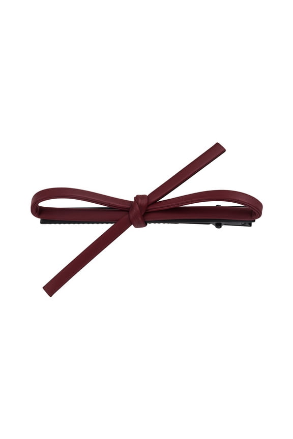 Ladies' High-end Simple and Elegant Red Side Bow Duckbill Clip Hair Clip
