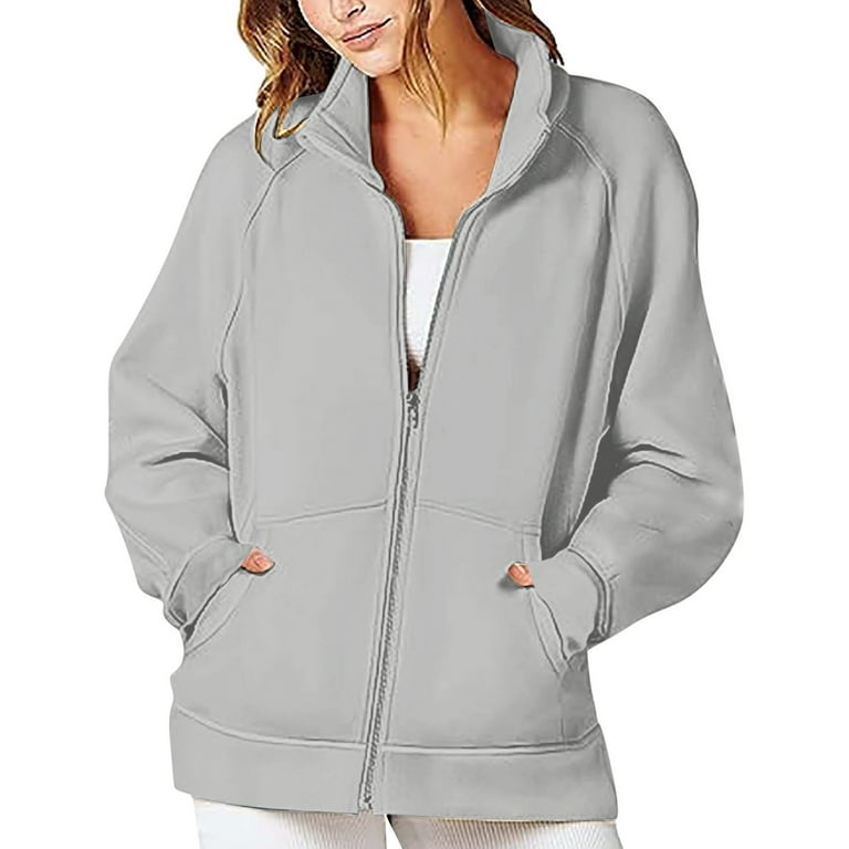 Hoodless sweatshirt jacket online