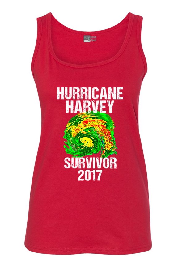 Ladies Hurricane Harvey Storm Survivor Houston Texas 2017 Sleeveless Tank Tops