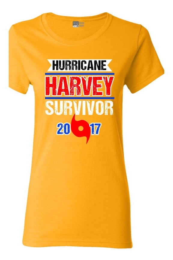 Ladies Hurricane Harvey Survivor Cyclone Symbol 2017 Houston Texas DT T-Shirt Tee