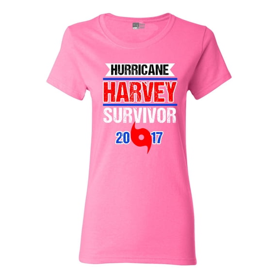 Ladies Hurricane Harvey Survivor Cyclone Symbol 2017 Houston Texas DT T-Shirt Tee