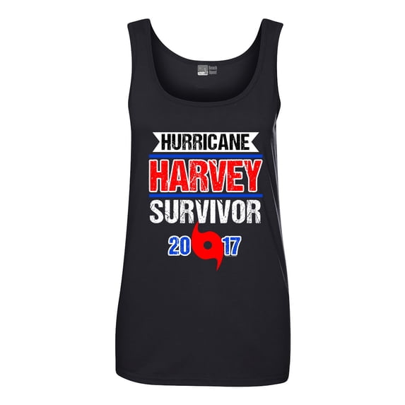 Ladies Hurricane Harvey Survivor Cyclone Symbol 2017 Houston Texas Sleeveless Tank Tops
