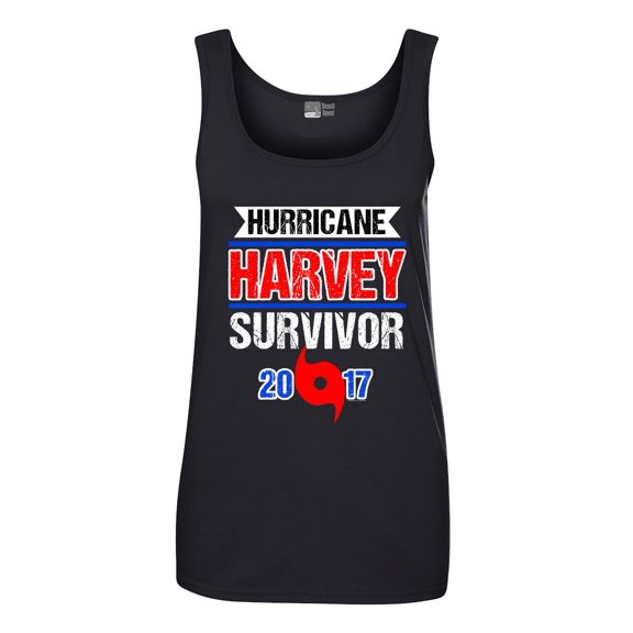 Ladies Hurricane Harvey Survivor Cyclone Symbol 2017 Houston Texas Sleeveless Tank Tops