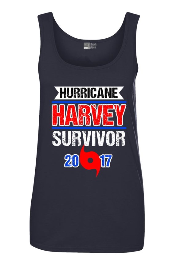 Ladies Hurricane Harvey Survivor Cyclone Symbol 2017 Houston Texas Sleeveless Tank Tops