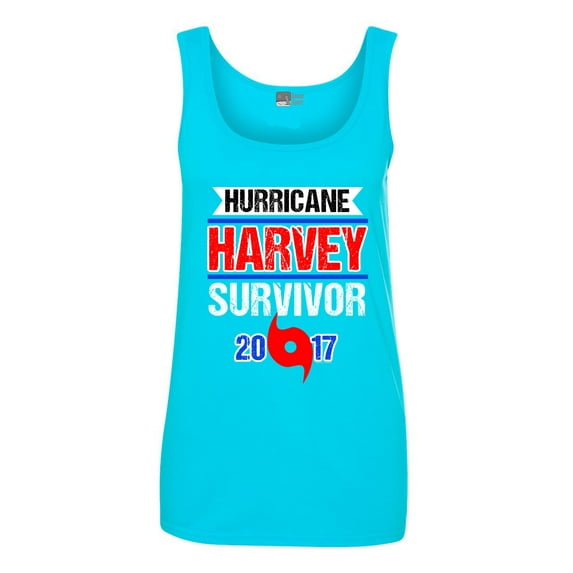 Ladies Hurricane Harvey Survivor Cyclone Symbol 2017 Houston Texas Sleeveless Tank Tops