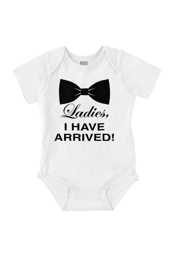 Ladies I Arrived Handsome Bowtie Bodysuit Jumper Boys Infant Baby Brisco Brands 18M