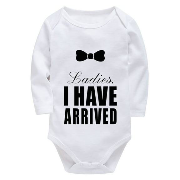 Ladies I Have Arrived Going Home Outfit Baby Girl Long Sleeve Baby Boys' Bodysuits White Baby Girl Onsies3-6 Months