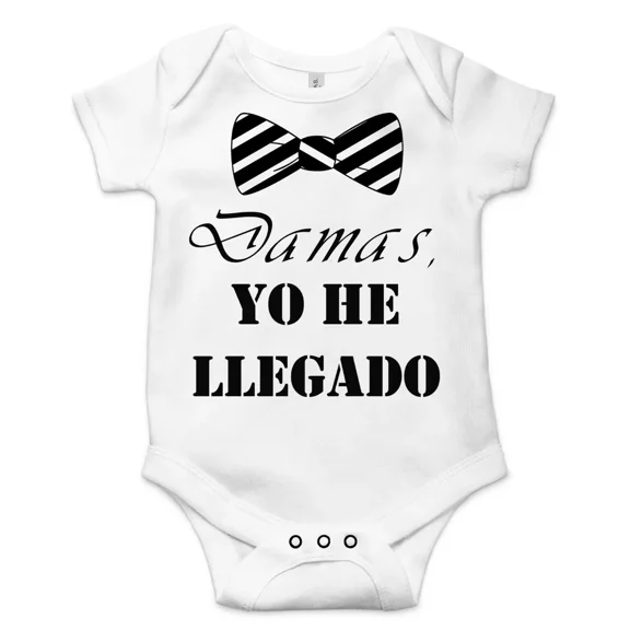 Ladies, I Have Arrived Spanish Cute Infant Fun Message Novelty Baby Bodysuit Cute Baby Onesie, BABY BODYSUIT LAT 4424