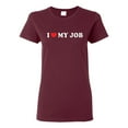 thumbnail image 1 of Ladies I Love My Job Heart Funny T-Shirt Tee, 1 of 2