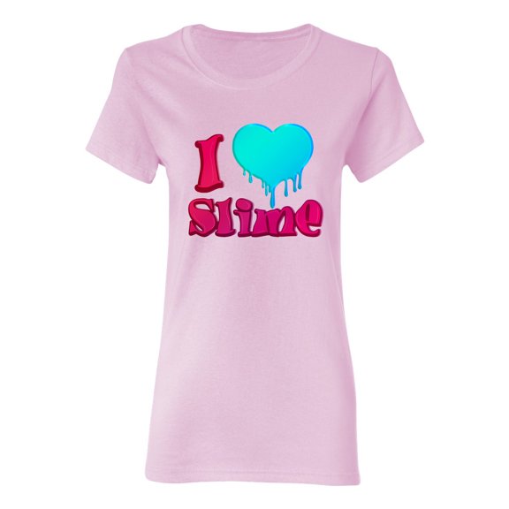 Ladies I Love Slime Heart Slime Lovers Party Funny DT T-Shirt Tee