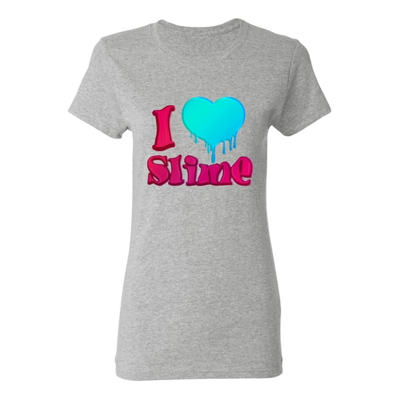 Ladies I Love Slime Heart Slime Lovers Party Funny DT T-Shirt Tee