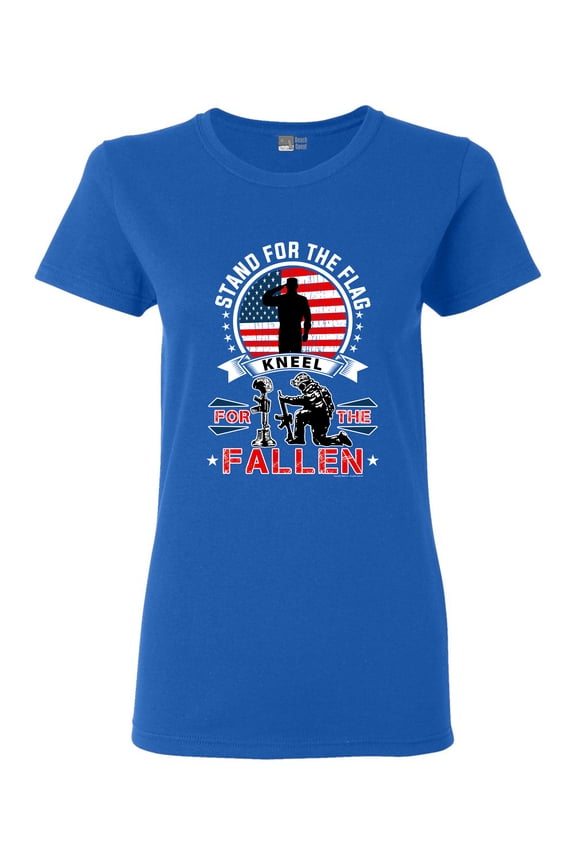 Ladies I Stand For The Flag Kneel For The Fallen Patriotic DT T-Shirt Tee