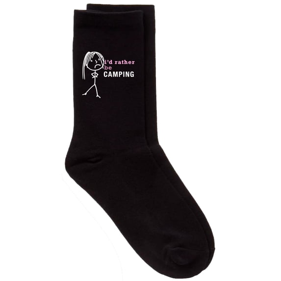 Ladies I'd Rather Be Camping Mum Black Socks Birthday Christmas Present Mothers Day Girlfriend Pet Present