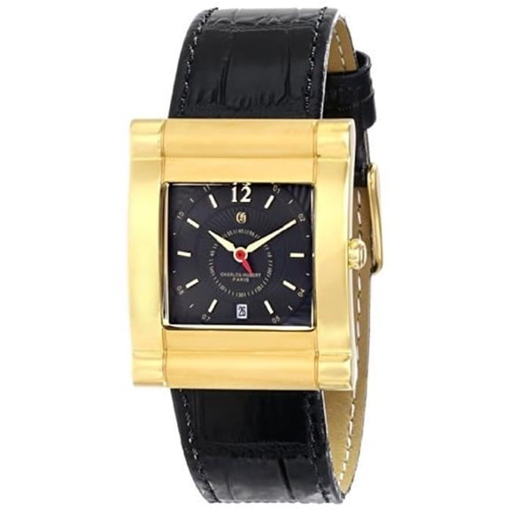 Ladies IP-Plated Stainless Leather Band Watch - 29 x 35 mm