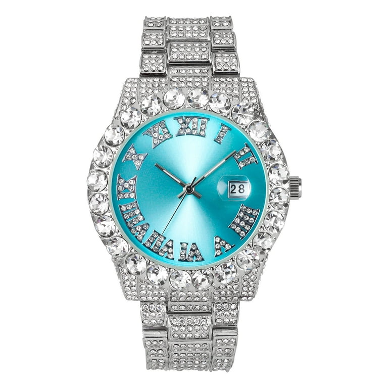 Ladies Iced Out Watch with Solitaire Bezel - 40mm Case Size  display picture 3