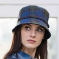 thumbnail image 1 of Ladies Irish Tweed Green Red And Blue Plaid Emily Hat Made By Mucros Weavers, 1 of 2