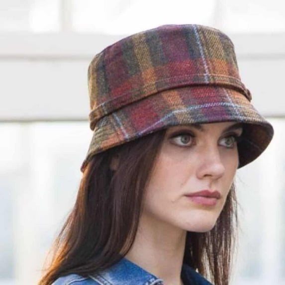 Ladies Irish Tweed Sunset Harvest Emily Hat Made By Mucros Weavers