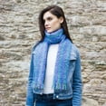 thumbnail image 1 of Ladies Irish Viscose Scarf- Blue, Green and Purple With Fringe By Mucros Weavers, 1 of 4