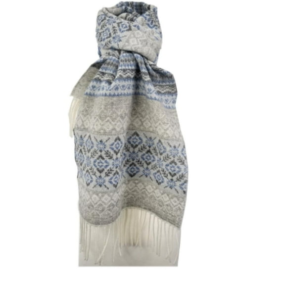 Calzeat Women's Winter Scarf with Fringe, Blue, 1