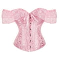 thumbnail image 1 of Ladies Jacquard Lace Court Short Sleeve Body Suit Masquerade Waist Corset Top Sexy Wedding Boning Suit, 1 of 6