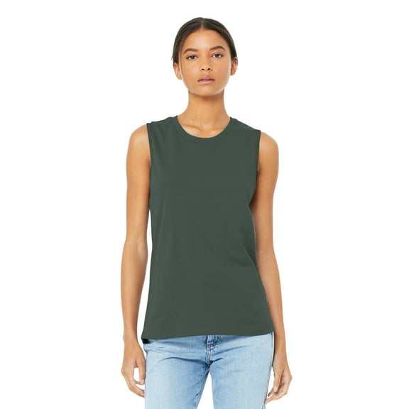 Ladies' Jersey Muscle Tank - MILITARY GREEN - M