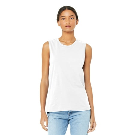 Ladies' Jersey Muscle Tank - WHITE - L