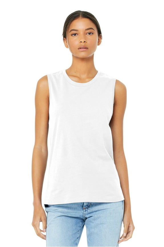 Ladies' Jersey Muscle Tank - WHITE - L