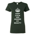 thumbnail image 1 of Ladies Keep Calm And Admire My Beauty Beautiful Crown Queen Funny DT T-Shirt Tee, 1 of 2