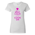 thumbnail image 1 of Ladies Keep Calm And Cook On T-Shirt Tee, 1 of 2