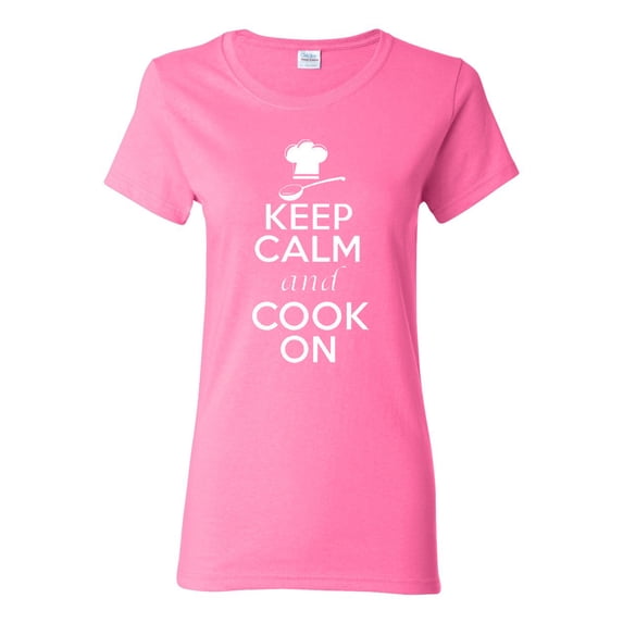 Ladies Keep Calm And Cook On T-Shirt Tee