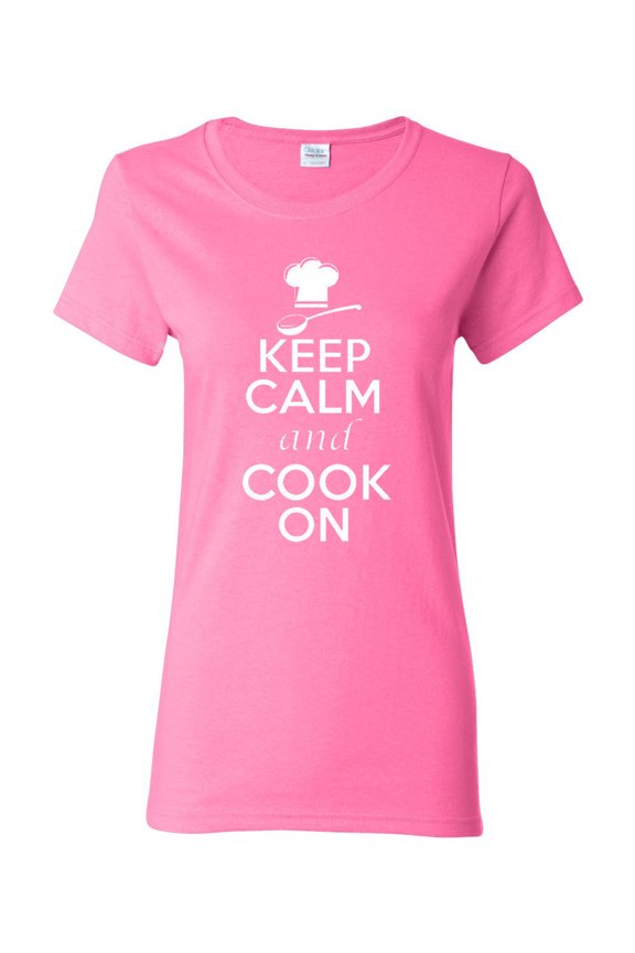 Ladies Keep Calm And Cook On T-Shirt Tee