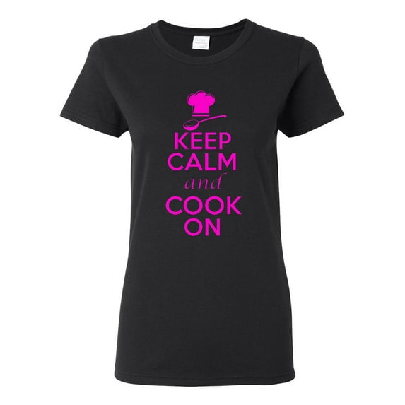 Ladies Keep Calm And Cook On T-Shirt Tee