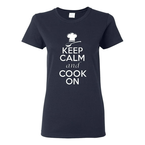 Ladies Keep Calm And Cook On T-Shirt Tee