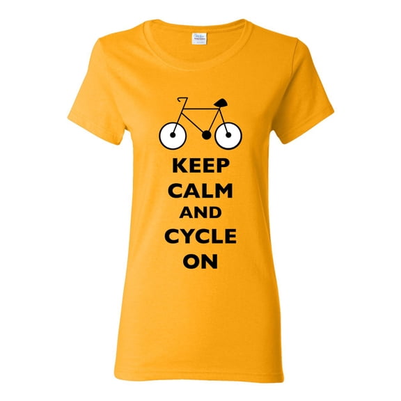 Ladies Keep Calm And Cycle On Cycling Bike Bicycle Funny DT T-Shirt Tee