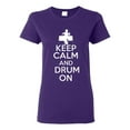thumbnail image 1 of Ladies Keep Calm And Drum On T-Shirt Tee, 1 of 2