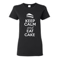 thumbnail image 1 of Ladies Keep Calm And Eat Cake T-Shirt Tee, 1 of 2