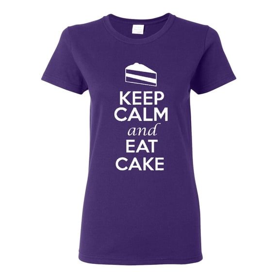Ladies Keep Calm And Eat Cake T-Shirt Tee