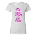 thumbnail image 1 of Ladies Keep Calm And Eat Cake T-Shirt Tee, 1 of 2