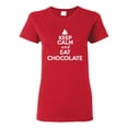 thumbnail image 1 of Ladies Keep Calm And Eat Chocolate T-Shirt Tee, 1 of 2