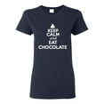 thumbnail image 1 of Ladies Keep Calm And Eat Chocolate T-Shirt Tee, 1 of 2