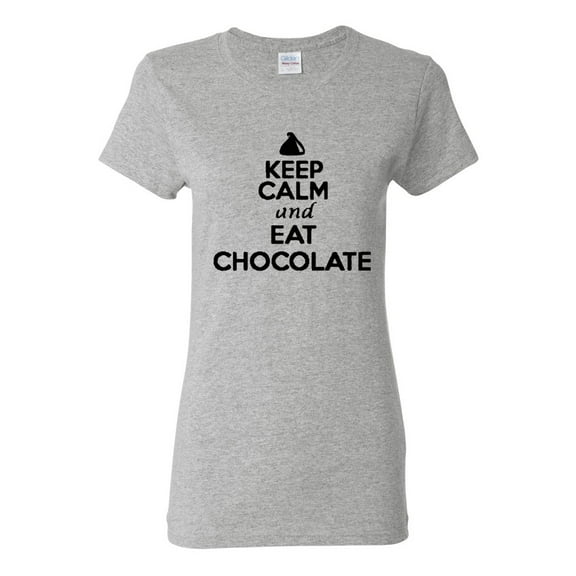 Ladies Keep Calm And Eat Chocolate T-Shirt Tee