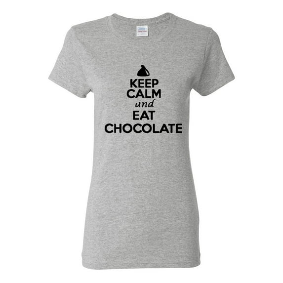 Ladies Keep Calm And Eat Chocolate T-Shirt Tee