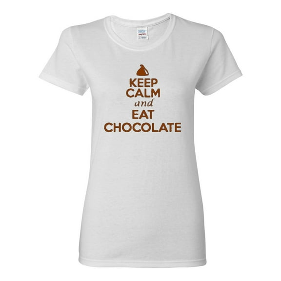 Ladies Keep Calm And Eat Chocolate T-Shirt Tee