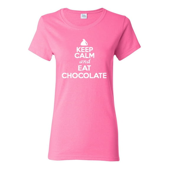 Ladies Keep Calm And Eat Chocolate T-Shirt Tee