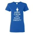 thumbnail image 1 of Ladies Keep Calm And Fight Obesity T-Shirt Tee, 1 of 2