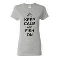 thumbnail image 1 of Ladies Keep Calm And Fish On T-Shirt Tee, 1 of 2
