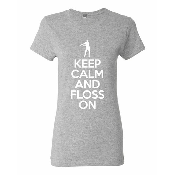 Ladies Keep Calm And Floss On Dance Funny DT T-Shirt Tee