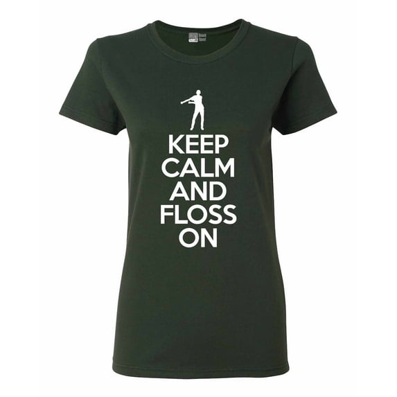 Ladies Keep Calm And Floss On Dance Funny DT T-Shirt Tee