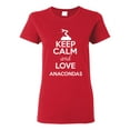 thumbnail image 1 of Ladies Keep Calm And Love Anacondas Snake Animal Lover T-Shirt Tee, 1 of 2