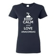 thumbnail image 1 of Ladies Keep Calm And Love Anacondas Snake Animal Lover T-Shirt Tee, 1 of 2